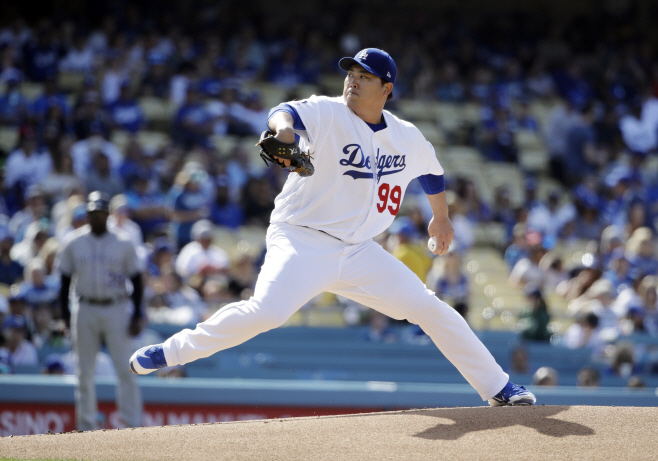 Rockies Dodgers Baseball <YONHAP NO-1964> (AP)