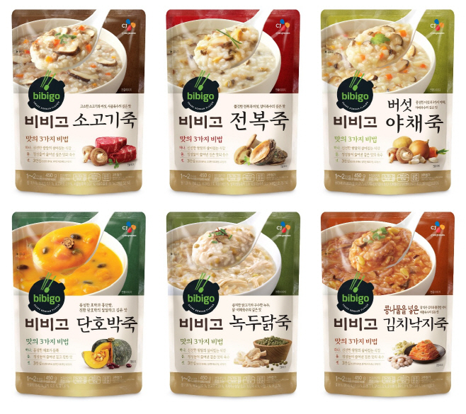 CJ제일제당 비비고 파우치죽 6종 이미지