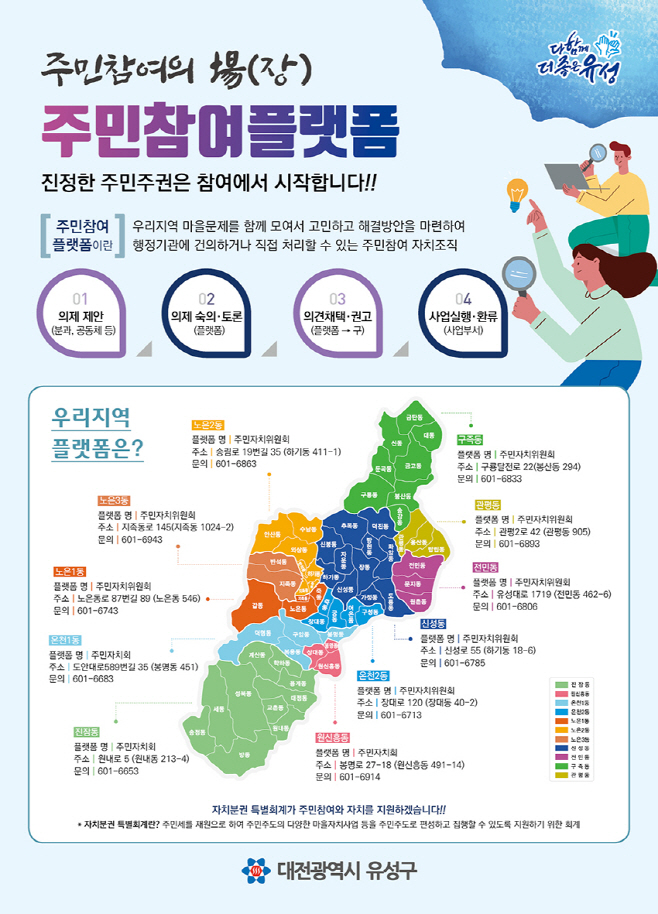 유성구 주민참여플랫폼 홍보 리플릿