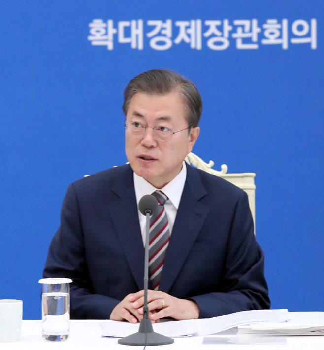 확대경제장관회의 발언하는 문 대통령