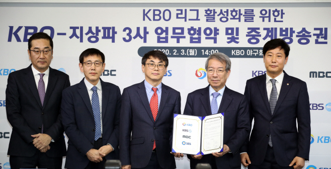 KBO-지상파 3사 업무협약 및 중계방송권 계약