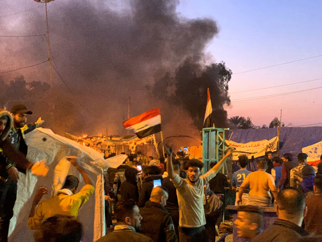 Iraq Protests <YONHAP NO-1676> (AP)
