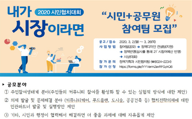 평택시, 내가 시장이라면 참여팀 모집합니다!