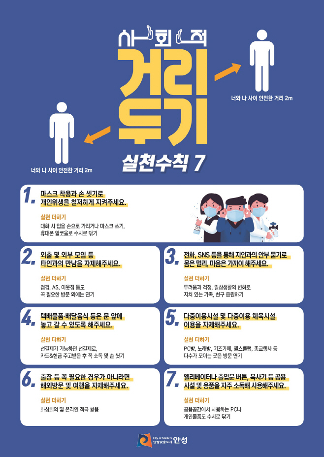 안성시, 사회적 거리두기 캠페인 전개