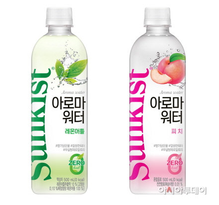 보도사진_해태htb_썬키스트 아로마워터 레몬머틀+피치 500ml