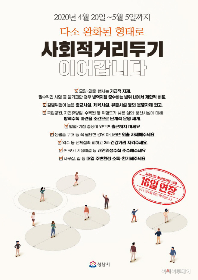 사회적 거리두기 홍보이미지(성남시)