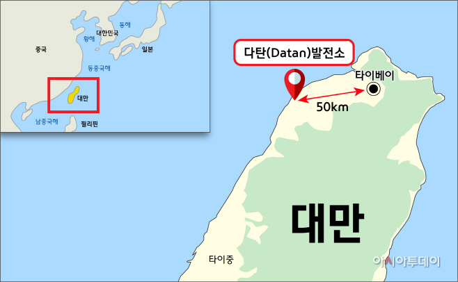 대만 Datan power plant 위치도
