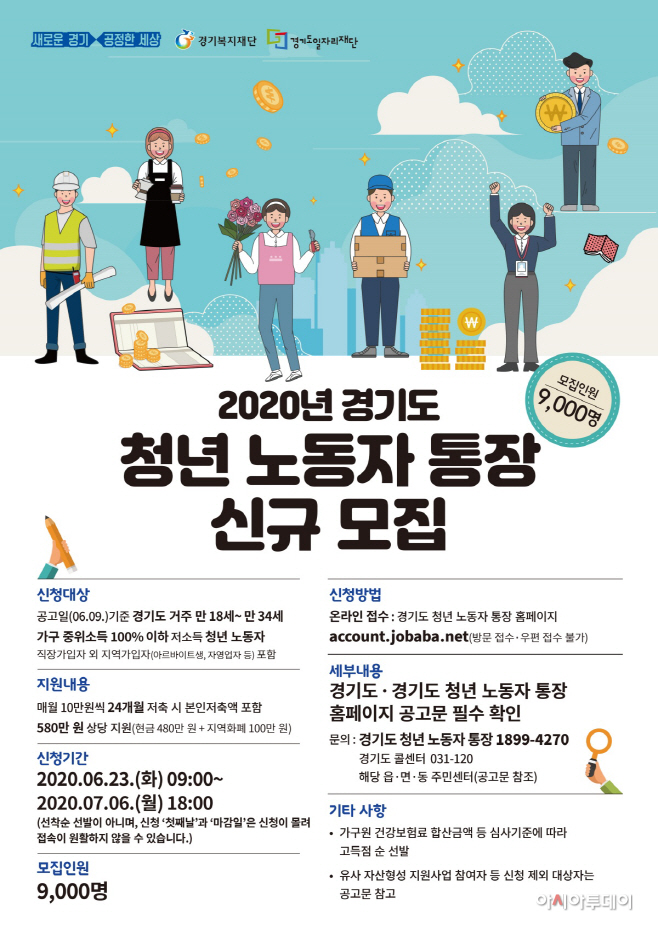 광주시, '경기도 청년노동자 통장' 참여자 모집