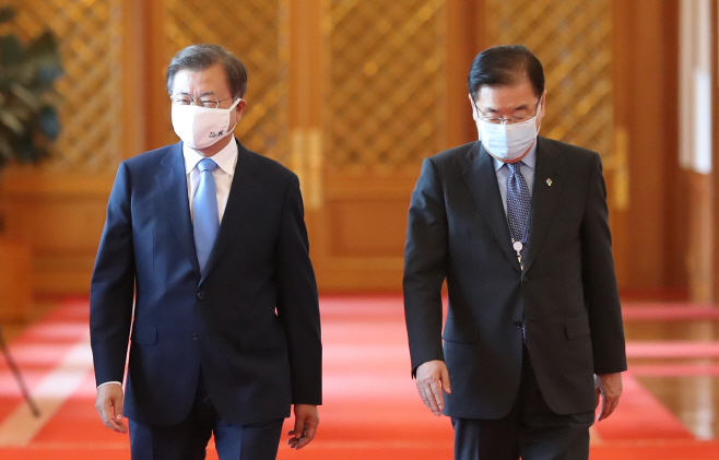 문 대통령과 정의용 국가안보실장