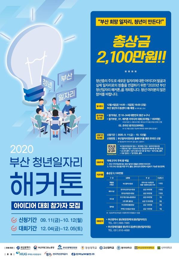 부산시 청년일자리 해커톤 참가팀 모집