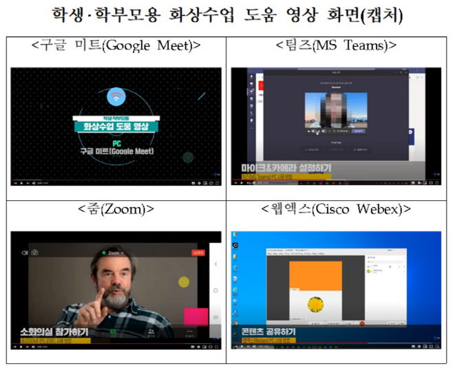 실시간 쌍방향 화상수업 도움영상