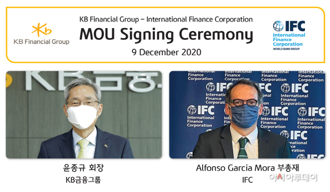 KB금융그룹 윤종규 회장과 IFC의 Alfonso Garcia Mora 부총재