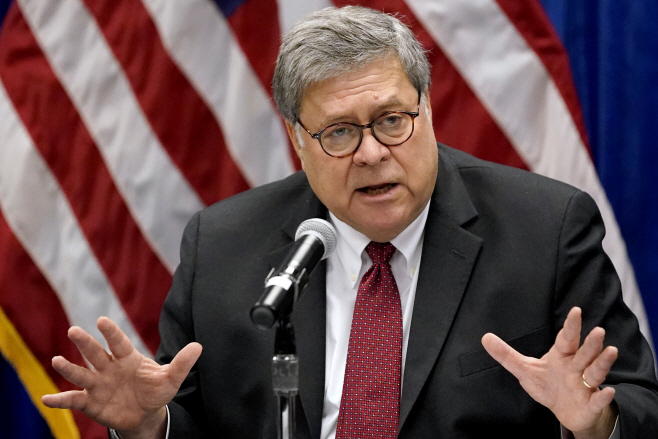 Barr Election Fraud <YONHAP NO-0447> (AP)
