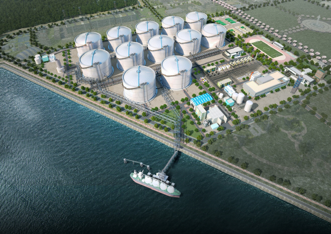 동북아 LNG Hub 터미널 상세 조감도(LNG 저장탱크