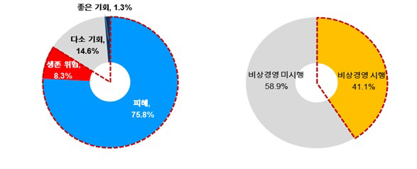 코로나 사태의 영향 및 피해기업 비상경영 현황
