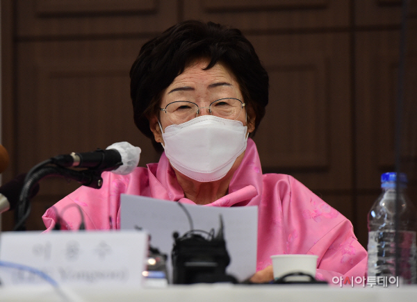 [포토] 日 위안부 문제 유엔 국제사법재판소 회부 촉구하는 이용수 할머니