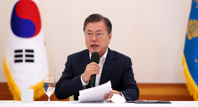 민주당 지도부 초청 간담회 하는 문 대통령