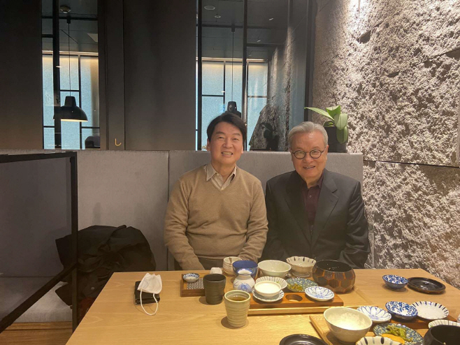 국민의당 안철수-인명진 전 한국당 비대위원장 만남