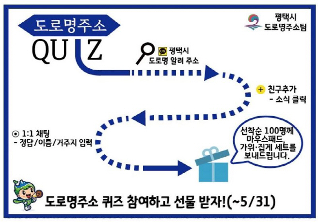 평택시, 도로명주소 QUIZ 운영 개시