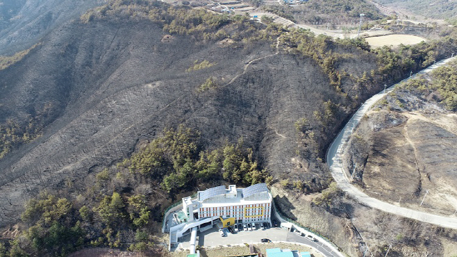 경북 안동 산불피해지 전경