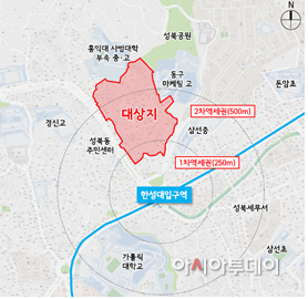 공공재개발 2차 후보지로 선정된 서울 성북1구역 위치도