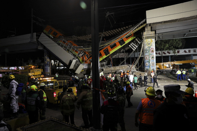 Mexico Metro Collapse <YONHAP NO-3212> (AP)