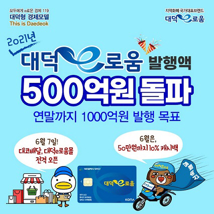 대덕e로움 발행액 500억 돌파