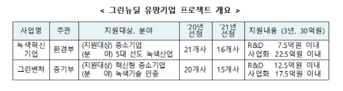그린뉴딜 유망기업 프로젝트 개요