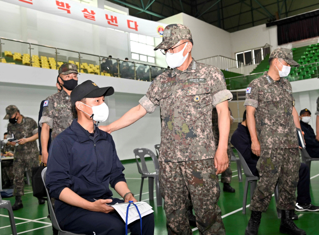 평택 해군 2함대, 부석종 해군참모총장 접종 현장점검 의료