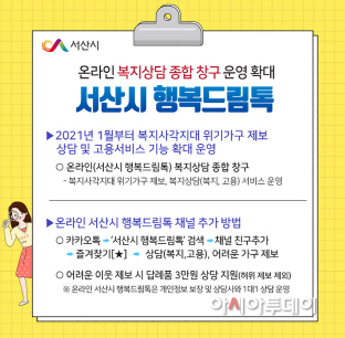서산시 행복드림톡, 온라인 복지창구 역할 ‘톡톡’