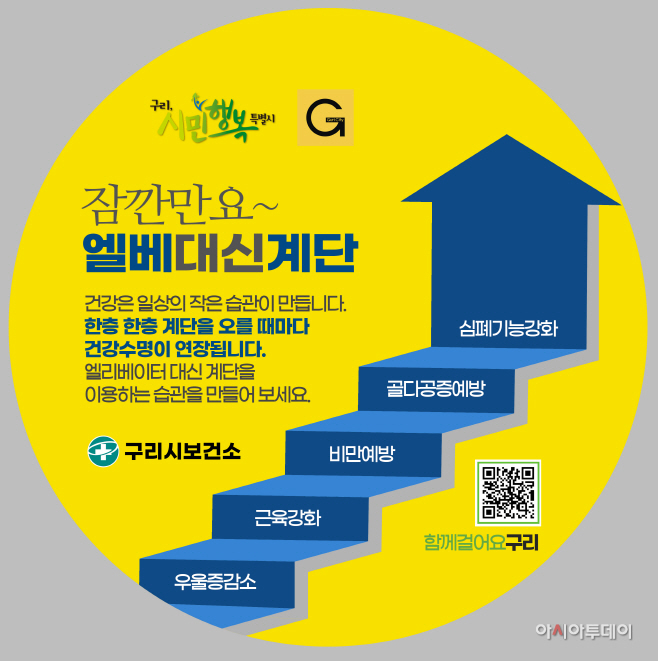 일상 속 걷기 활성화 위해 엘베대신 건강계단 운동사업