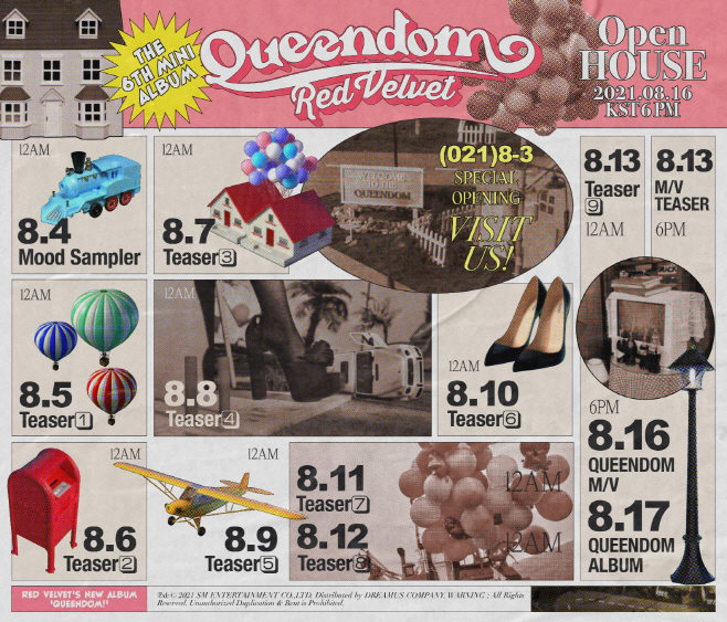 레드벨벳 새 미니앨범 'Queendom' 스케줄 포스터