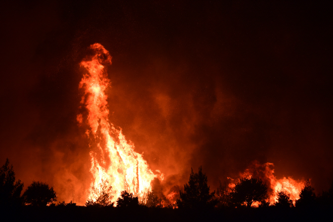 Greece Wildfires <YONHAP NO-0315> (AP)