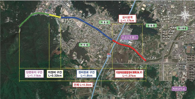 대전 화산천 하천재해예방사업 위치도