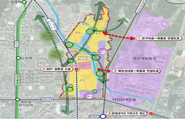 유성 죽동 위치도