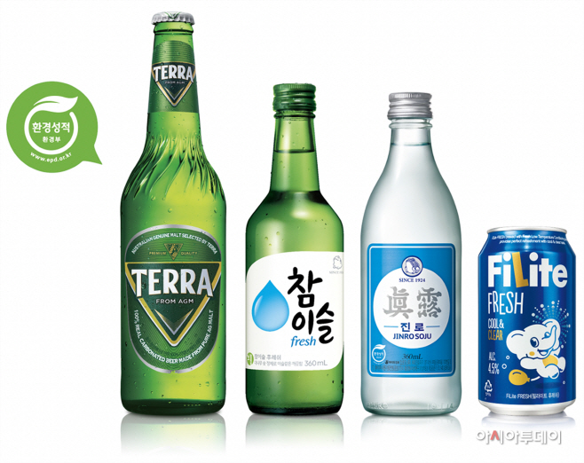 [사진] 환경성적표지 인증_테라_참이슬_진로_필라이트