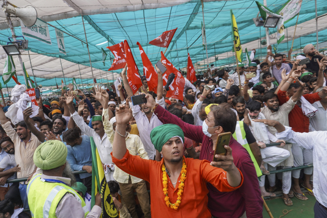 India Farmers Protest <YONHAP NO-3365> (AP)