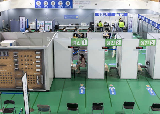 다음주까지 국민 70% 1차 접종<YONHAP NO-3495>