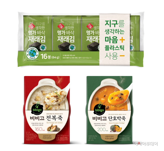 CJ제일제당 비비고 용기죽 명가김 제품 이미지