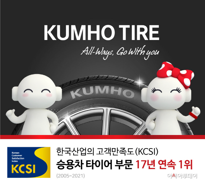 금호타이어 한국산업의 고객만족도 1위 선정