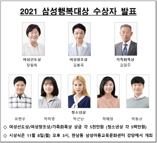 삼성행복대상 수상자