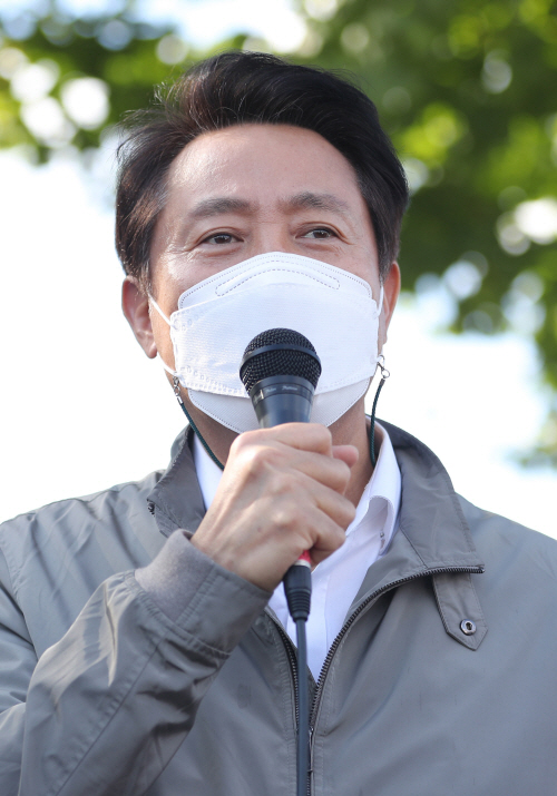 오세훈, 동북권 신도심 조성 현장 방문<YONHAP NO-3653>