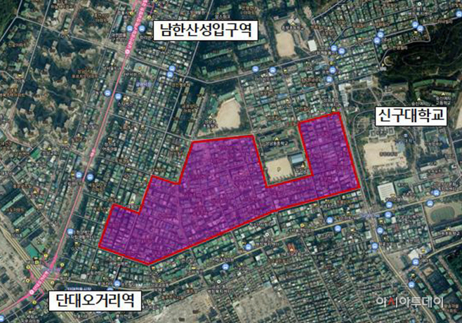 도시계획과-금광2동 도심 공공주택 복합사업 후보지 위치도