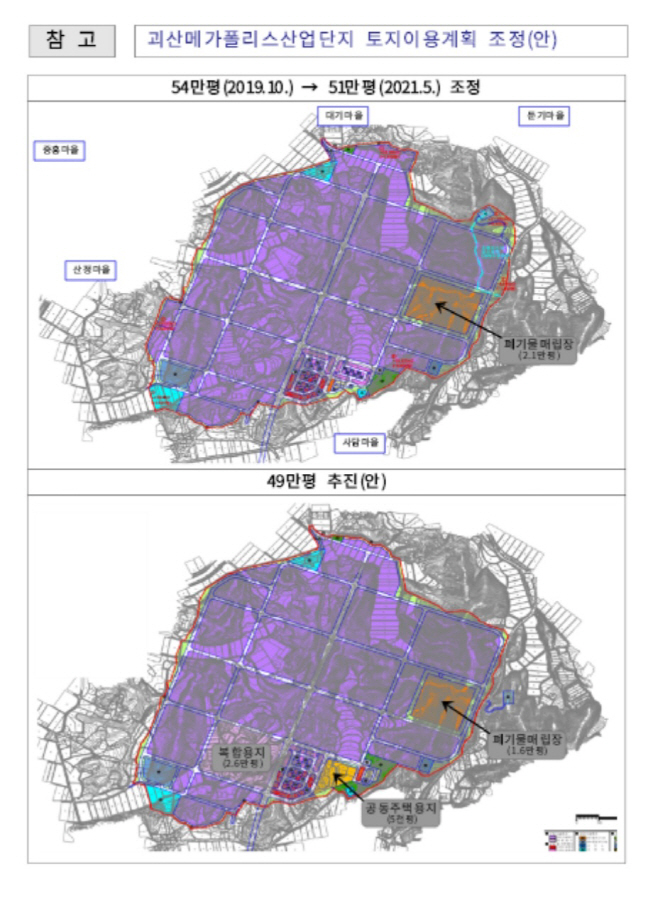괴산메가폴리스 산업단지 토지이용계획조정(안)/제공=괴산군