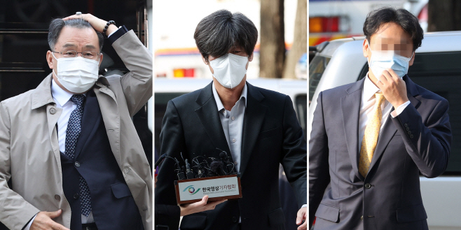 영장실질심사 법정 들어서는 김만배·남욱·정민용