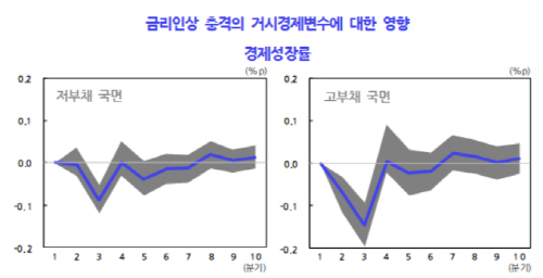 금리인상 충격의 거시경제변수에 대한 영향