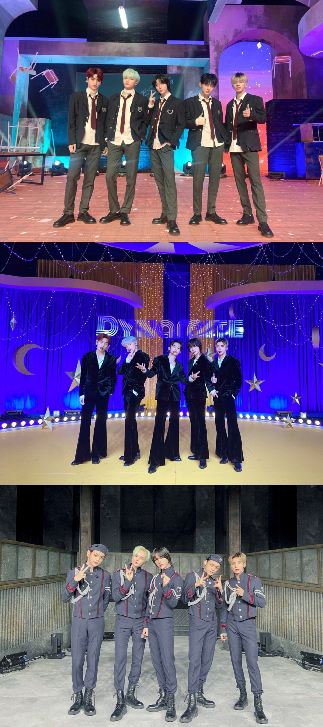 투모로우바이투게더_뮤직블러드&뮤직스테이션 출연 인증샷