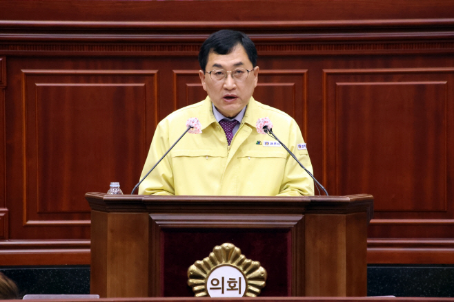 주낙영 경주시장이 29일 의회 본회의장에서 열린 제264회 경주