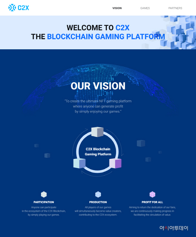 [보도 이미지] C2X 블록체인 플랫폼 티징 사이트