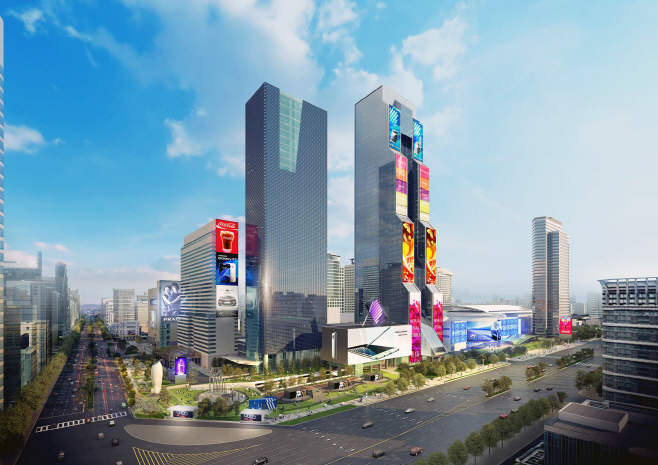 코엑스 전면 네온사인 조감도